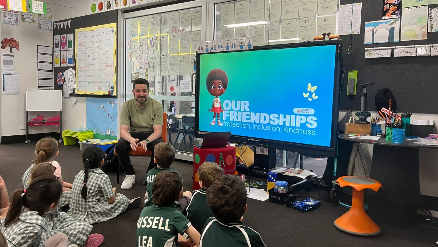 A Mighty Me friendships lesson in a classroom