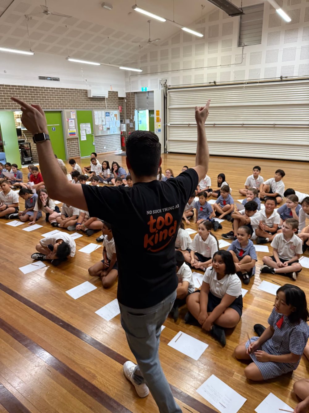 A Mighty Me session in a school hall